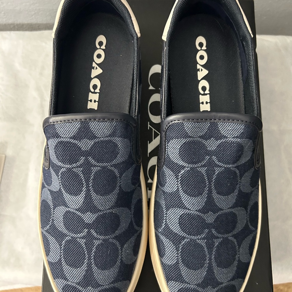 Coach Navy Slip-On Shoes